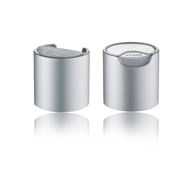 Klasický, žiarivo strieborný push-type kozmetický uzáver Disc-HY-Q03A